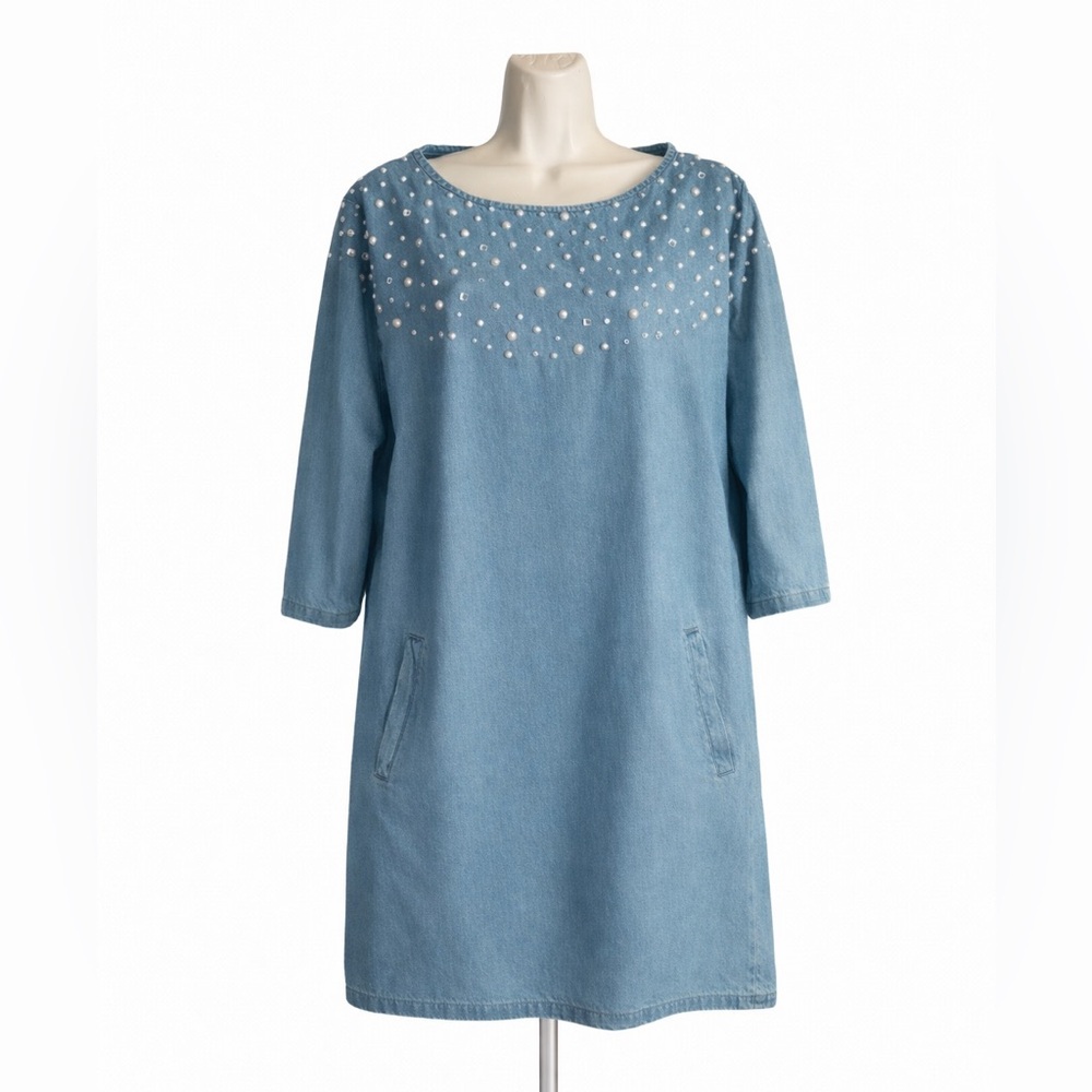 R1983 Denim Pullover Tunic Dress